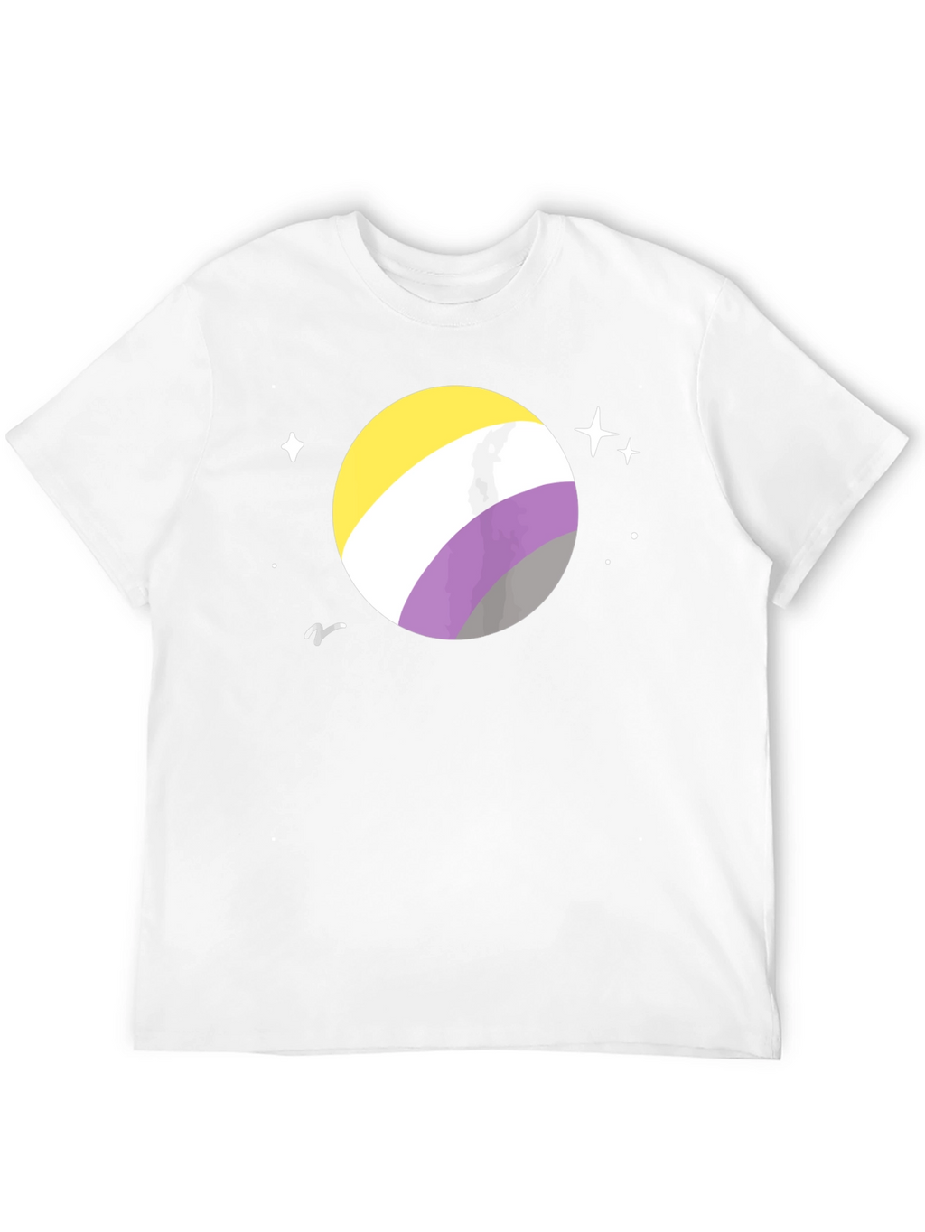 Nonbinary Pride Space T-Shirt - Black Cotton