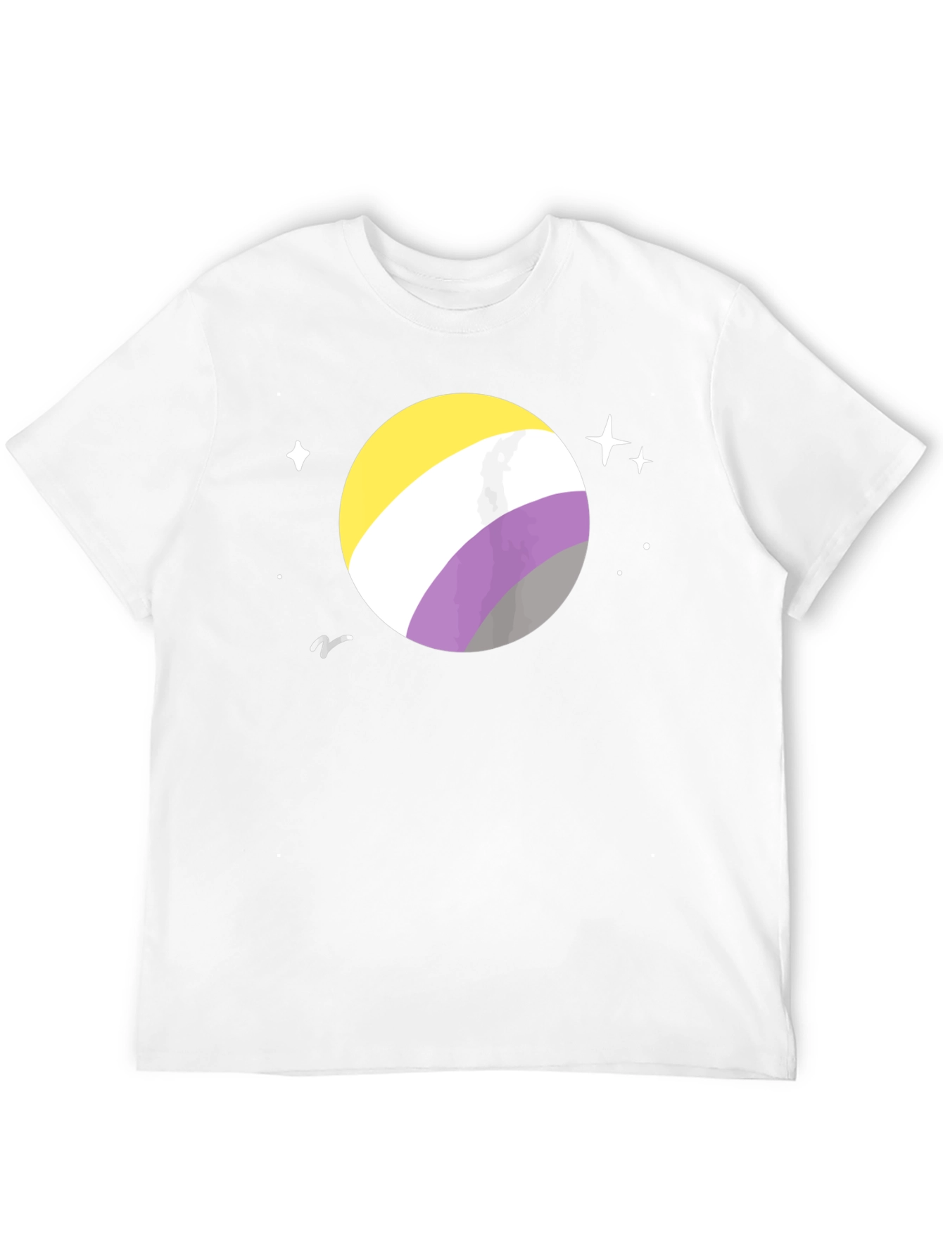 Nonbinary Pride Space T-Shirt - Black Cotton