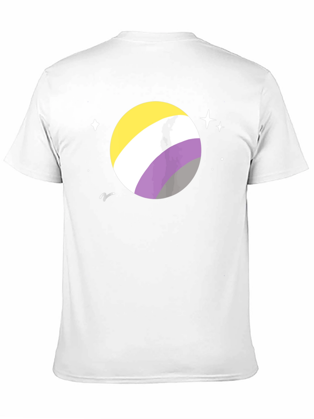 Nonbinary Pride Space T-Shirt - Black Cotton
