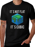 Cubic Earth Graphic Tee - Funny Flat Earth Alternative