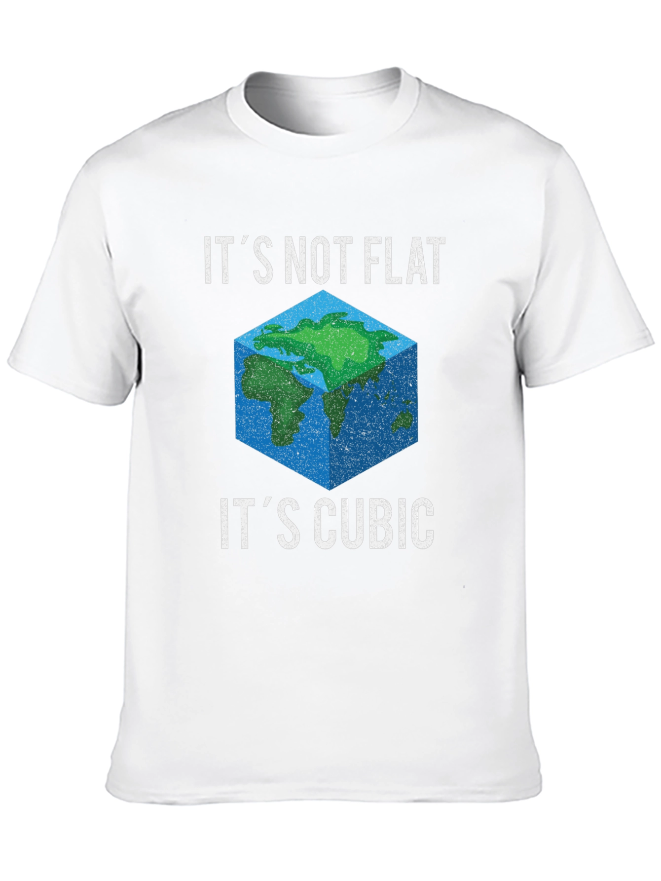 Cubic Earth Graphic Tee - Funny Flat Earth Alternative