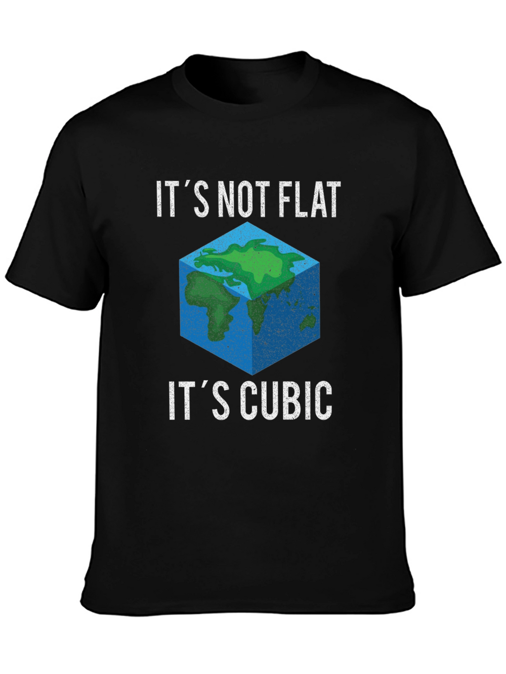 Cubic Earth Graphic Tee - Funny Flat Earth Alternative