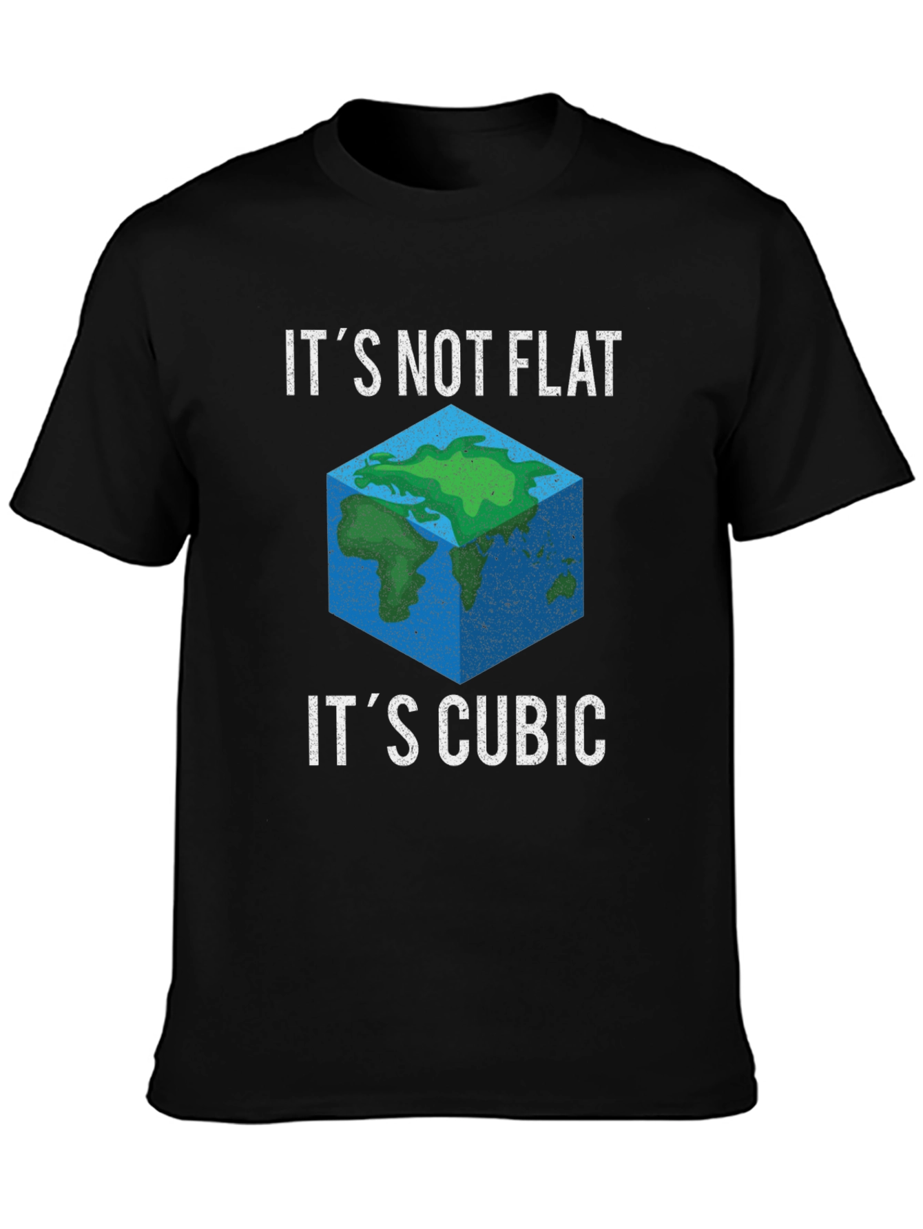 Cubic Earth Graphic Tee - Funny Flat Earth Alternative