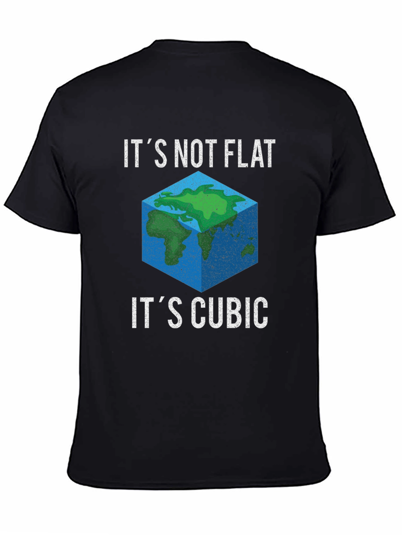 Cubic Earth Graphic Tee - Funny Flat Earth Alternative