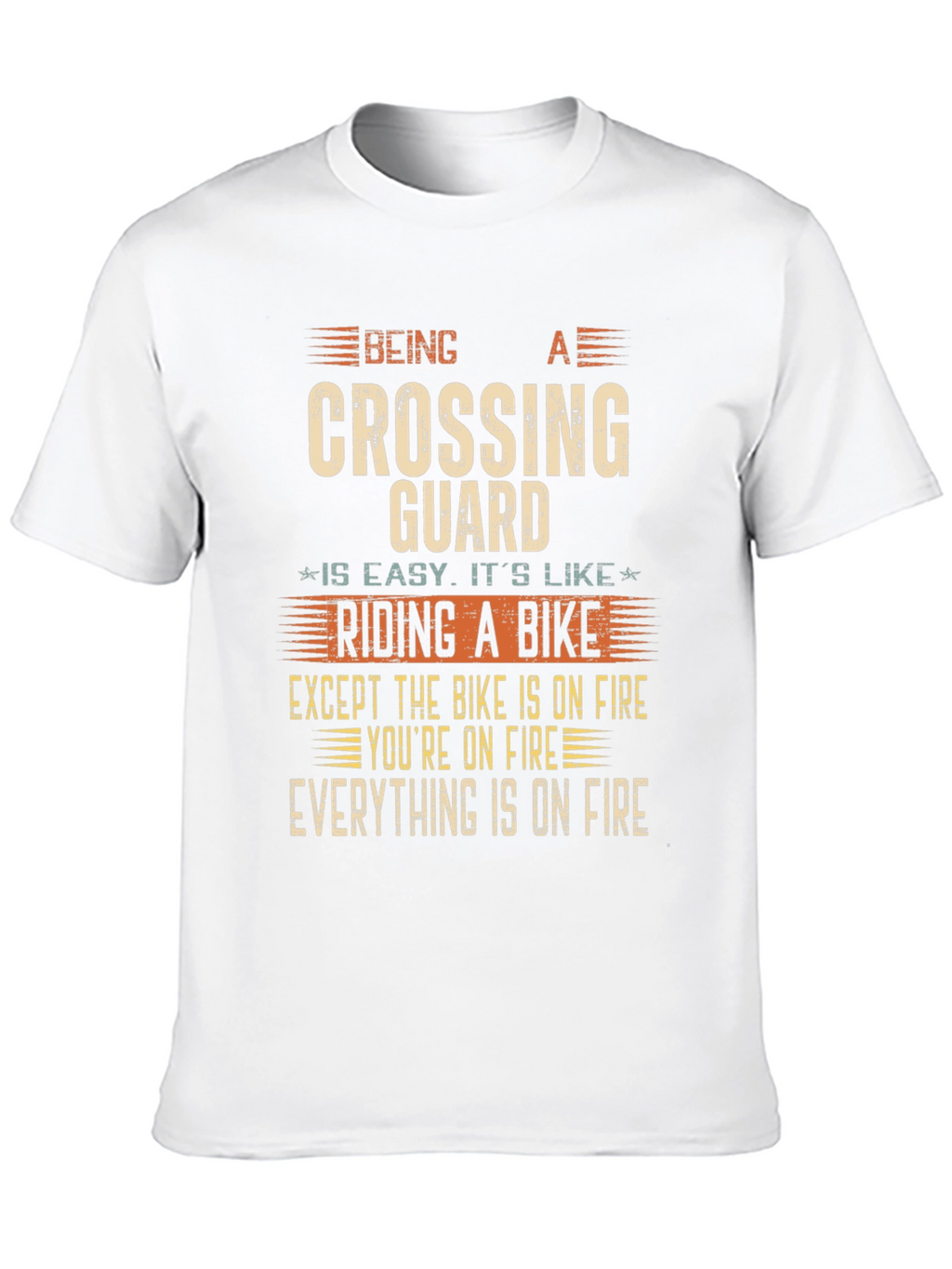 Funny Crossing Guard T-Shirt - On Fire Bike