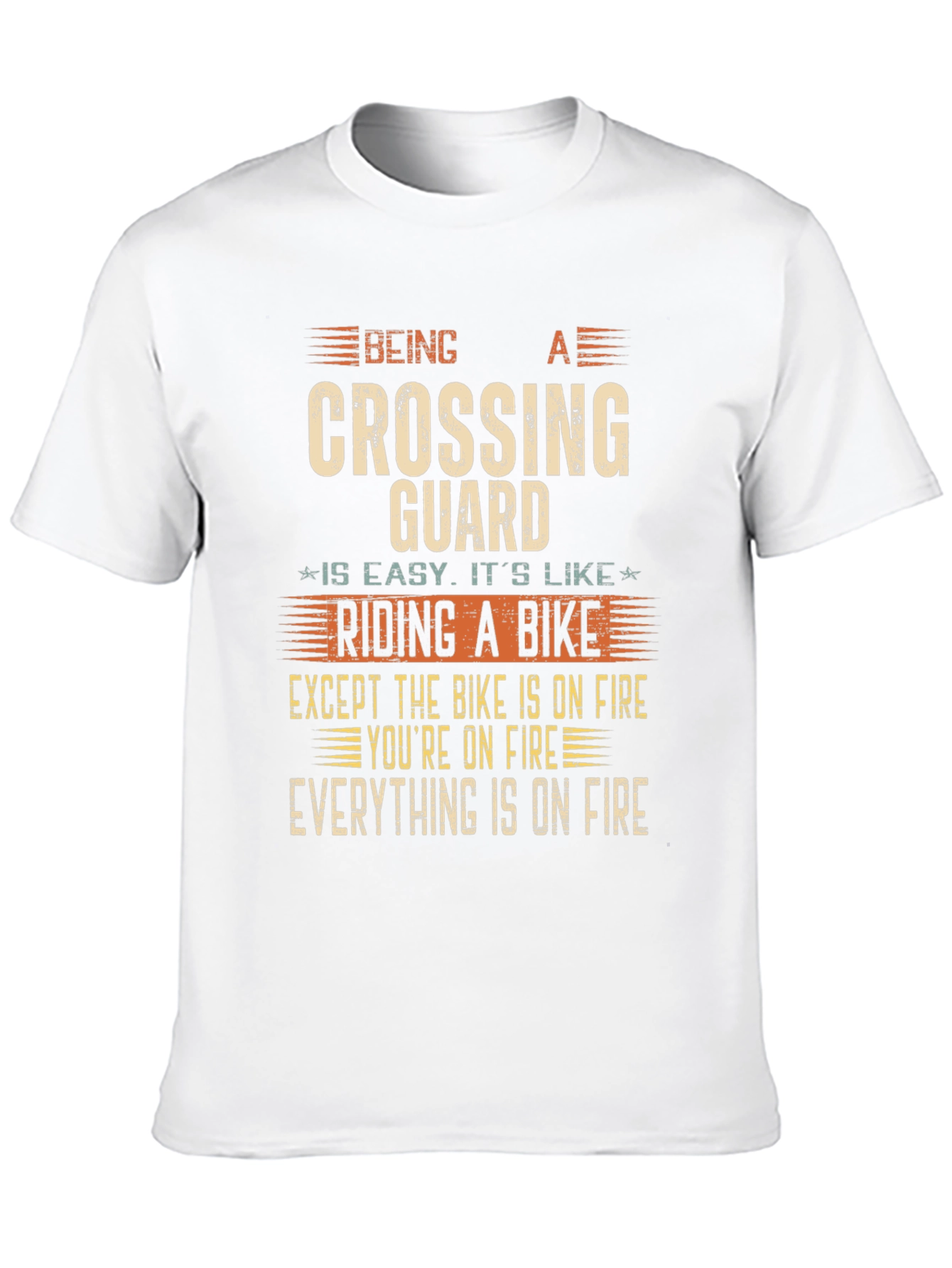 Funny Crossing Guard T-Shirt - On Fire Bike