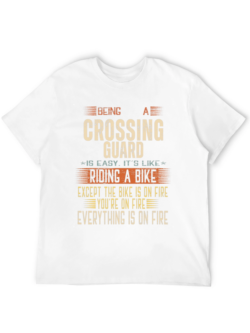 Funny Crossing Guard T-Shirt - On Fire Bike