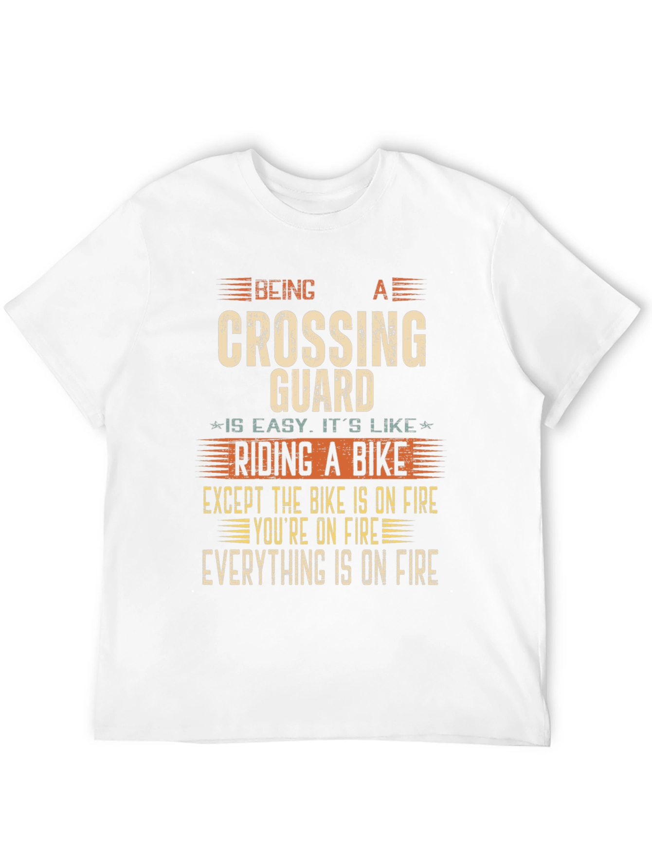 Funny Crossing Guard T-Shirt - On Fire Bike