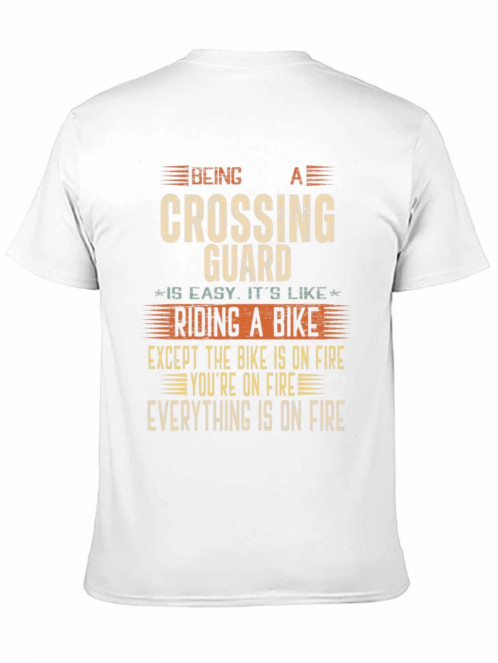 Funny Crossing Guard T-Shirt - On Fire Bike