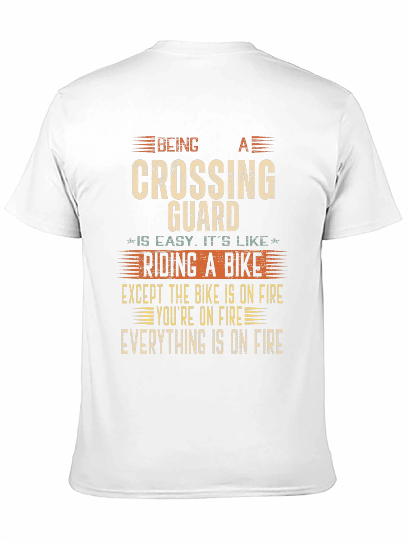 Funny Crossing Guard T-Shirt - On Fire Bike