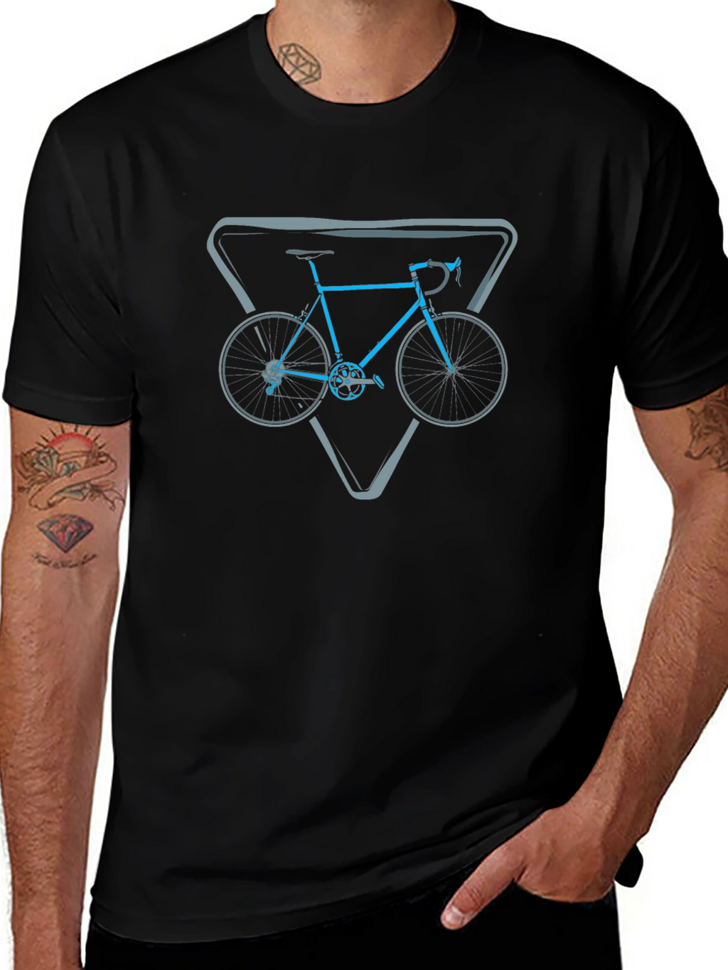 Cycle T-Shirt: Geometric Bike Design
