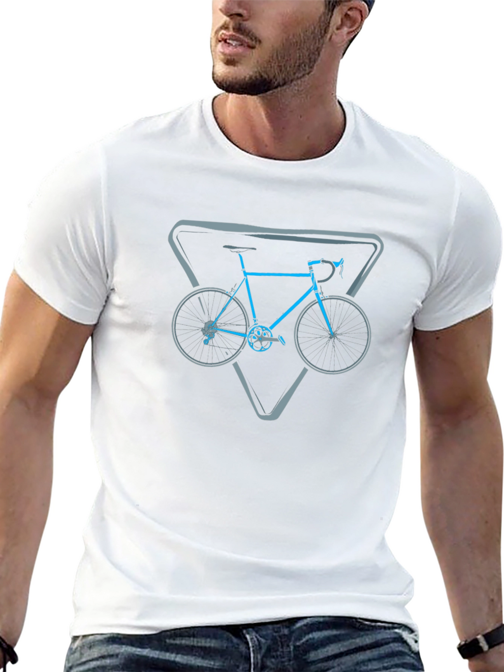 Cycle T-Shirt: Geometric Bike Design