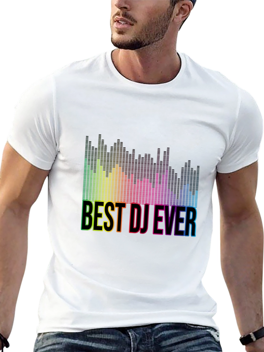 Best DJ Ever Rainbow Graphic T-Shirt