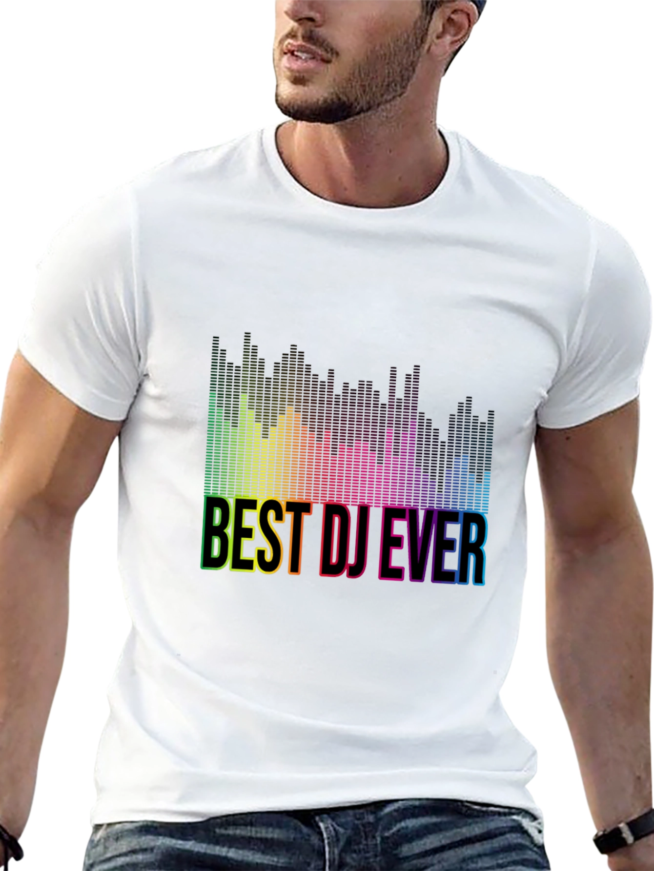 Best DJ Ever Rainbow Graphic T-Shirt