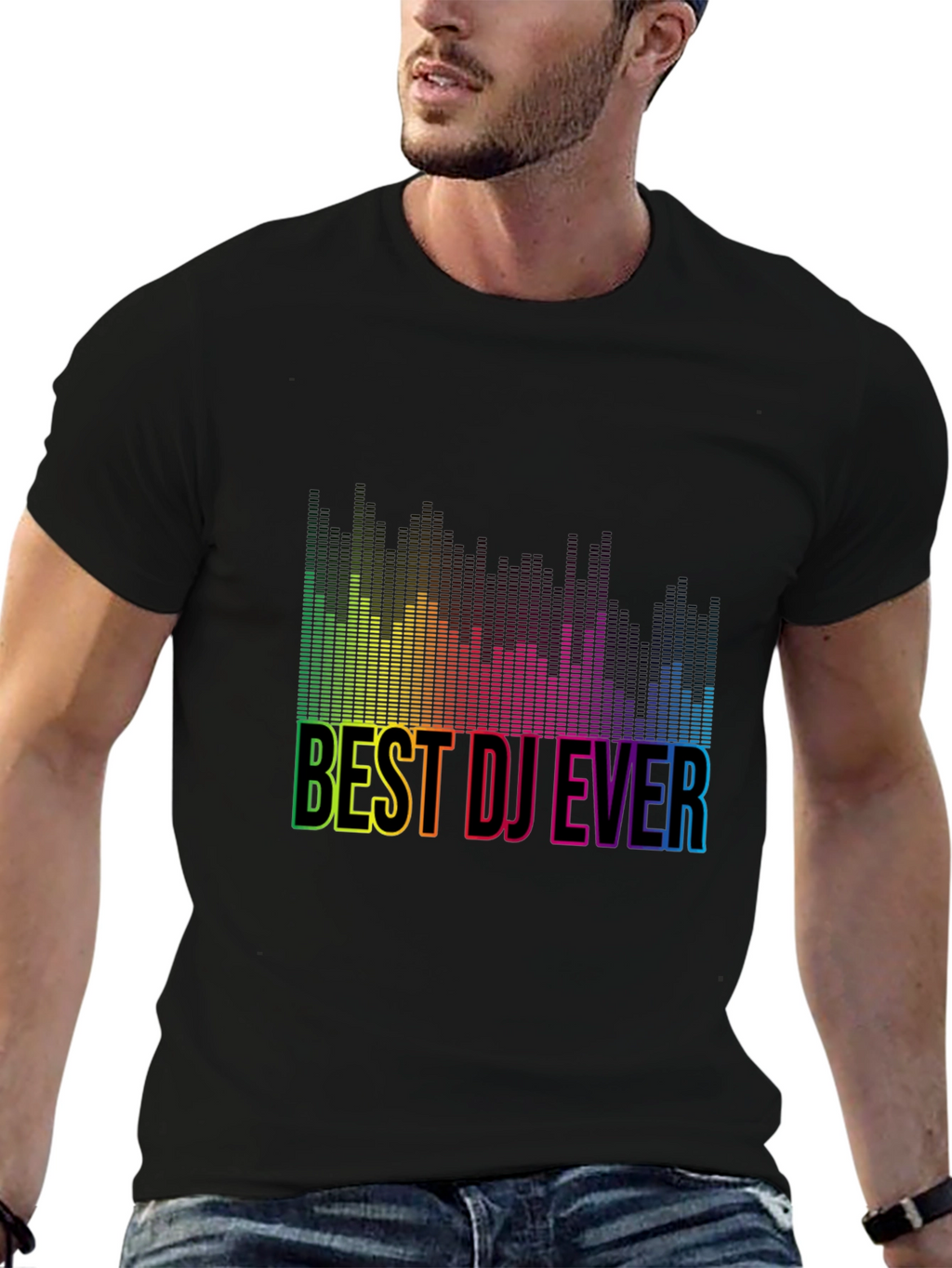 Best DJ Ever Rainbow Graphic T-Shirt