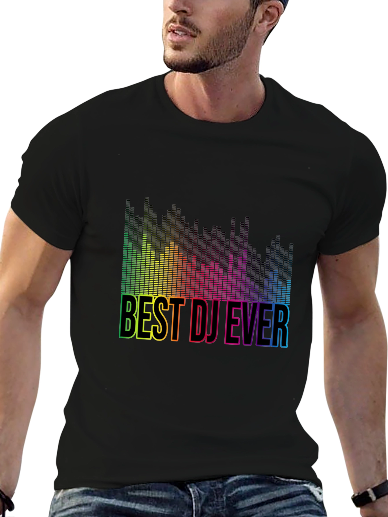 Best DJ Ever Rainbow Graphic T-Shirt