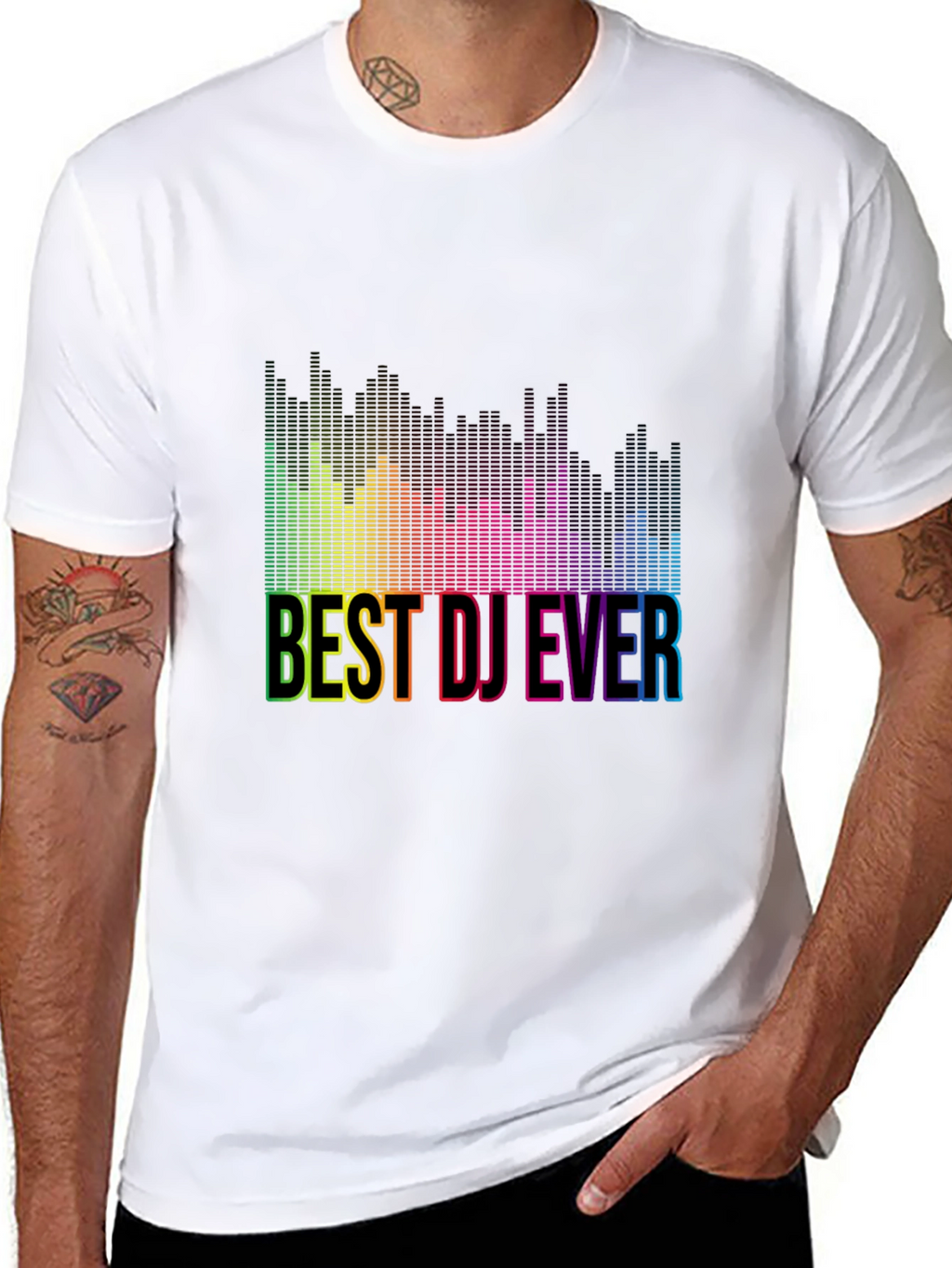 Best DJ Ever Rainbow Graphic T-Shirt