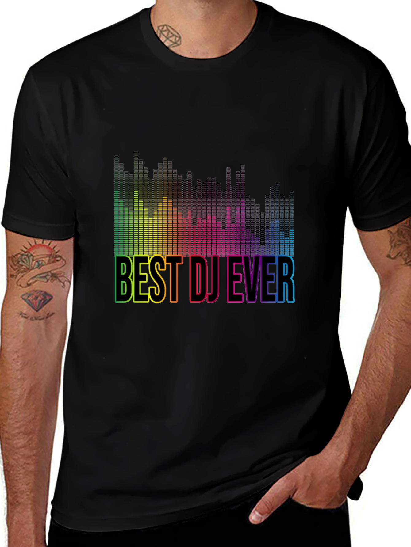 Best DJ Ever Rainbow Graphic T-Shirt