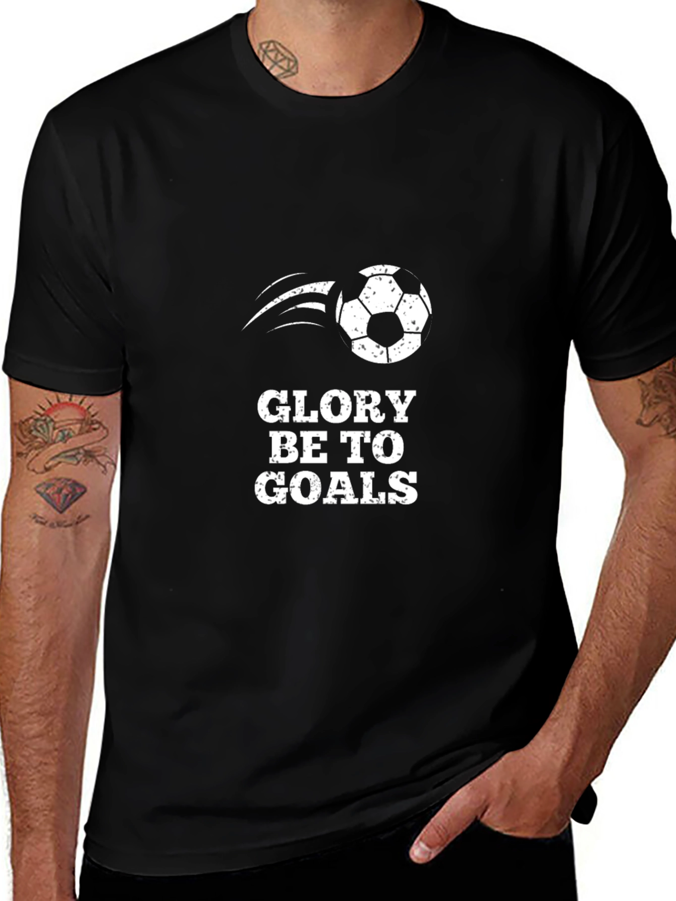 Glory Be To Goals Soccer Graphic Tee - Black