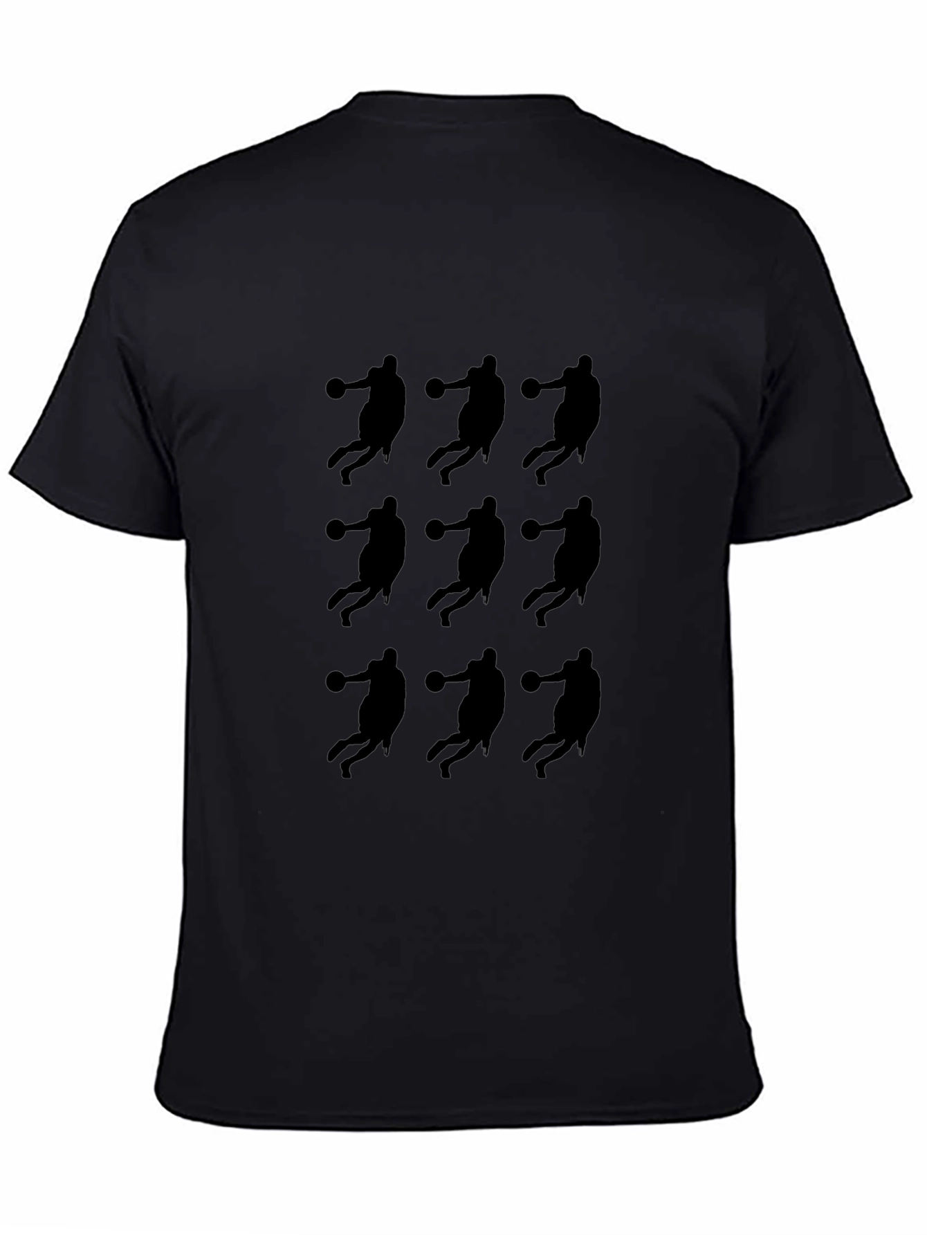 Basketball Silhouette Graphic Tee - Black