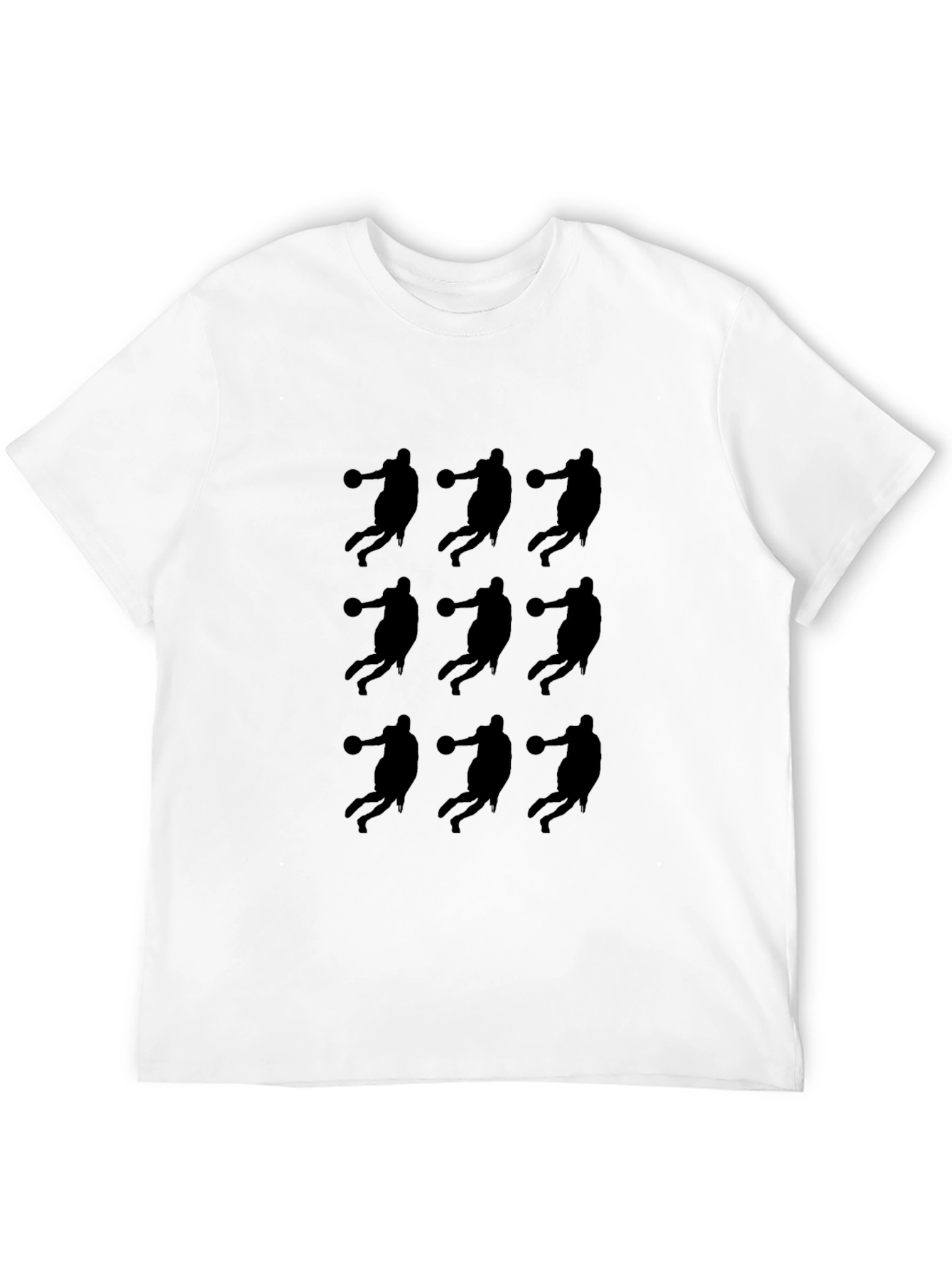 Basketball Silhouette Graphic Tee - Black