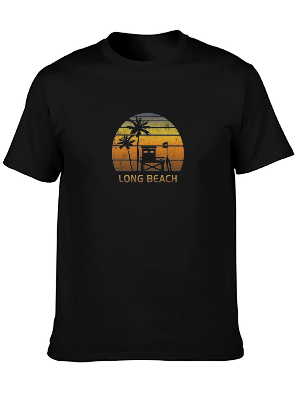 Long Beach Sunset Graphic Tee - Black