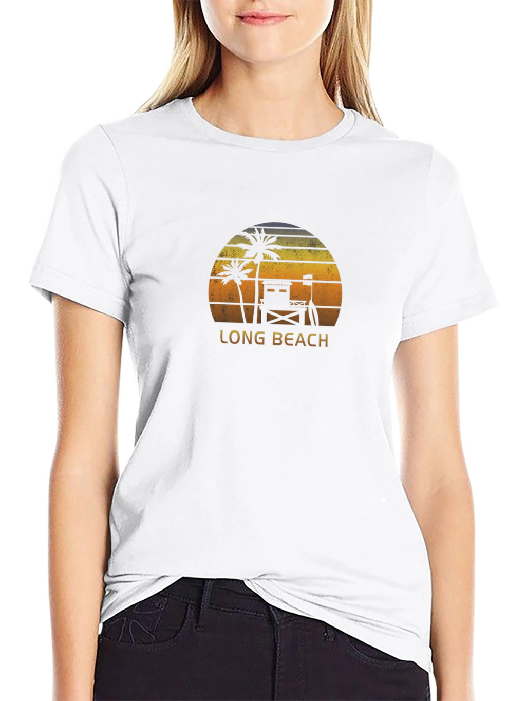 Long Beach Sunset Graphic Tee - Black