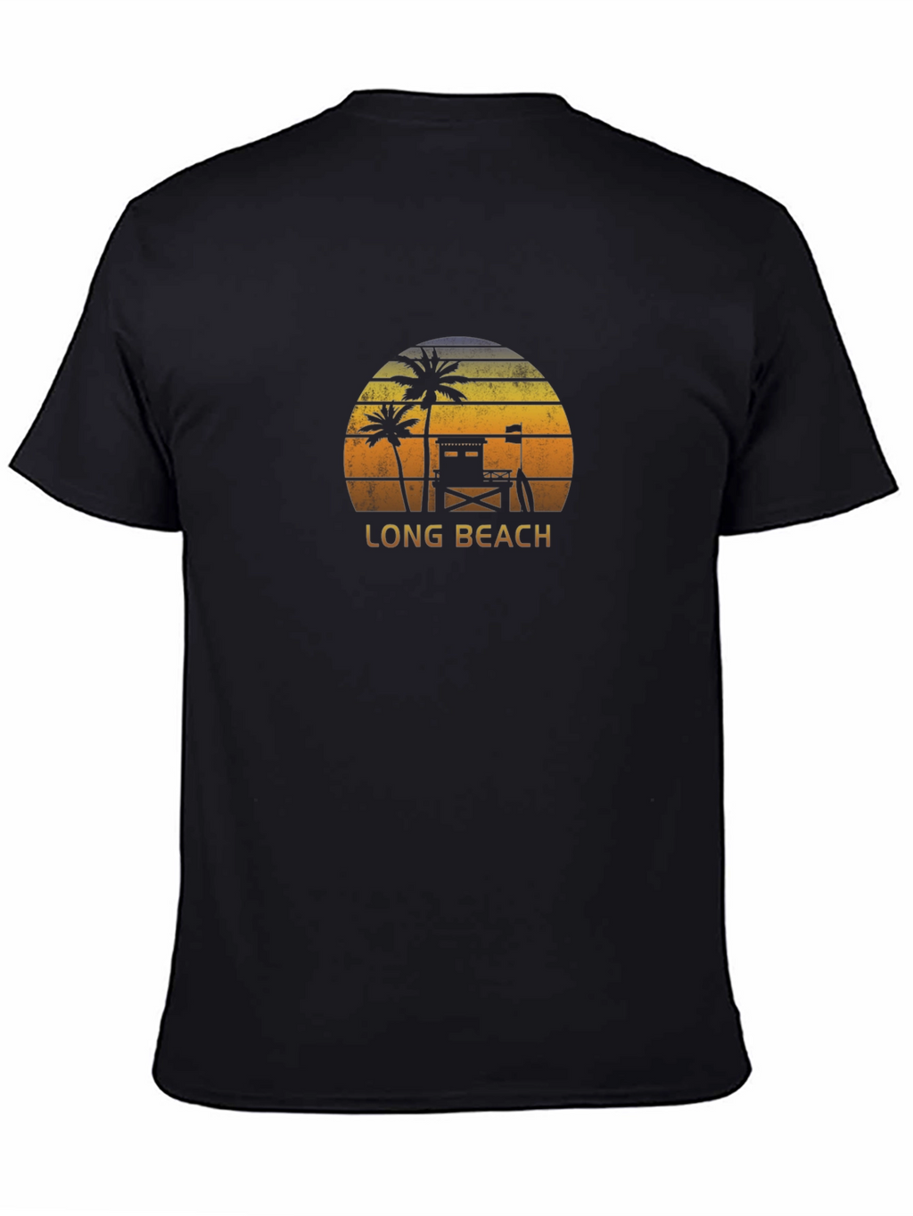 Long Beach Sunset Graphic Tee - Black