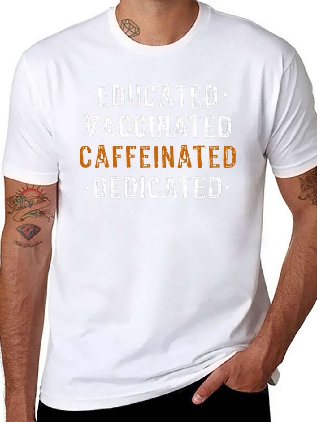 Educated Vaccinated Caffeinated Dedicated T-Shirt