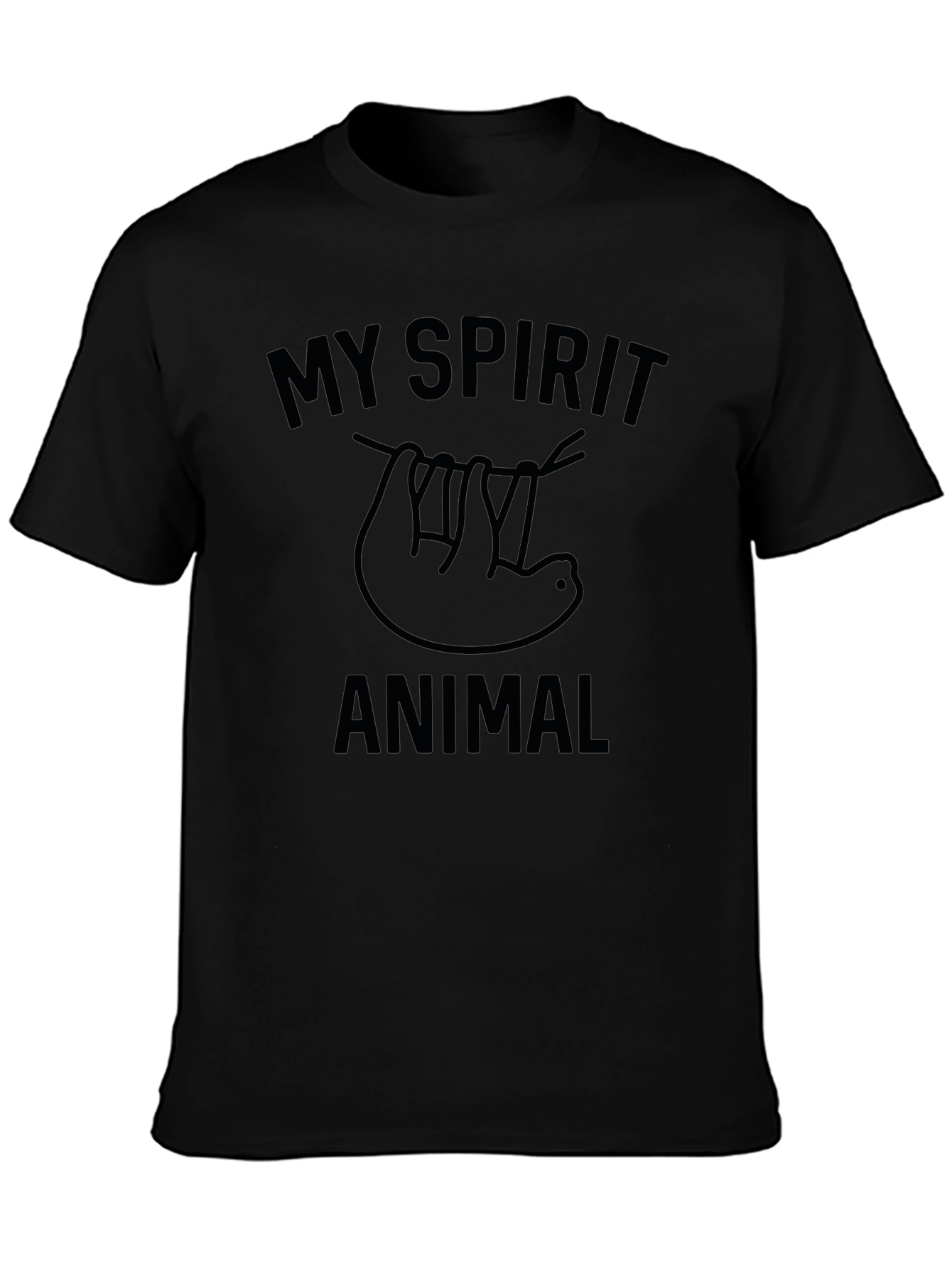 My Spirit Animal Sloth Graphic T-Shirt - Black