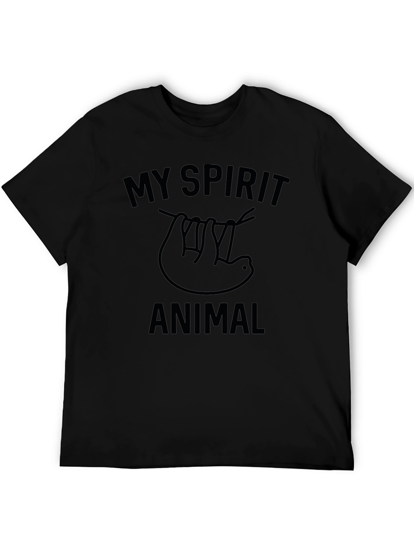 My Spirit Animal Sloth Graphic T-Shirt - Black