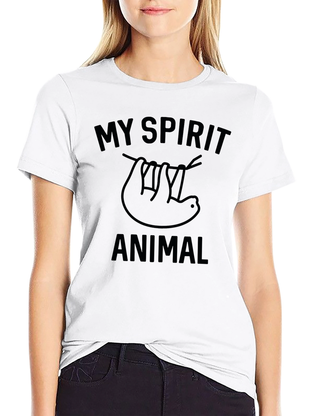 My Spirit Animal Sloth Graphic T-Shirt - Black