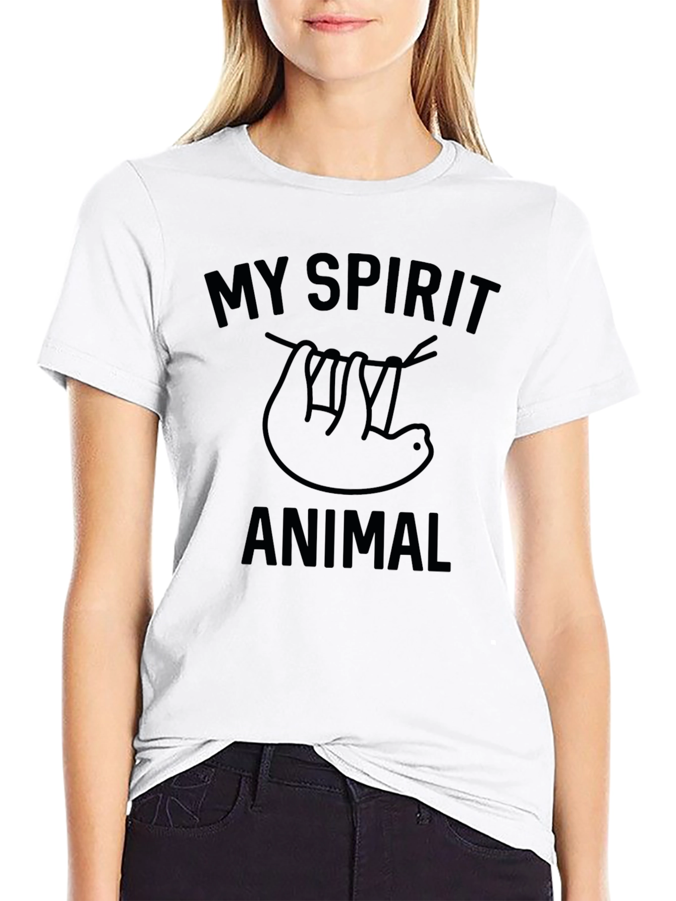 My Spirit Animal Sloth Graphic T-Shirt - Black