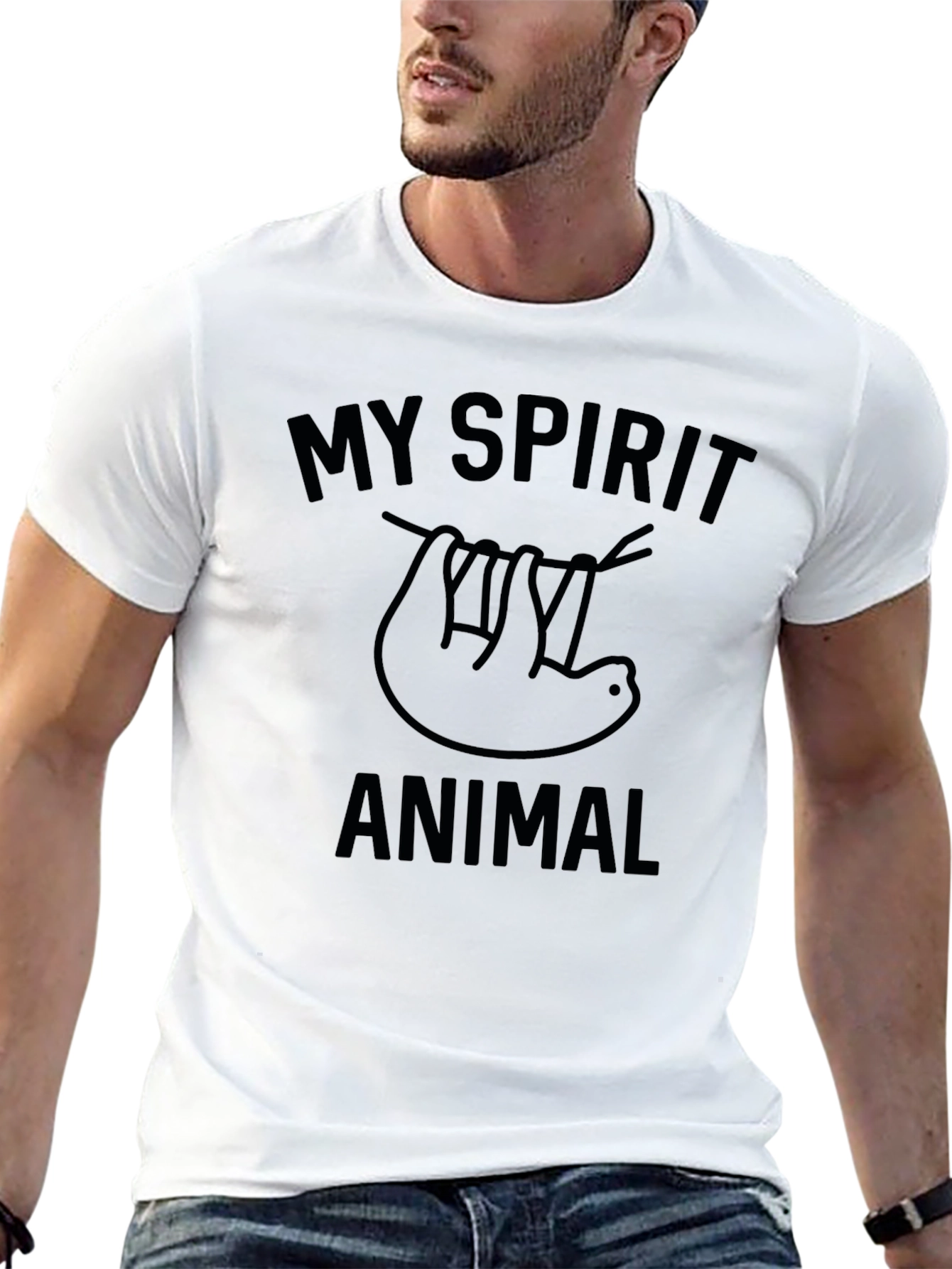 My Spirit Animal Sloth Graphic T-Shirt - Black