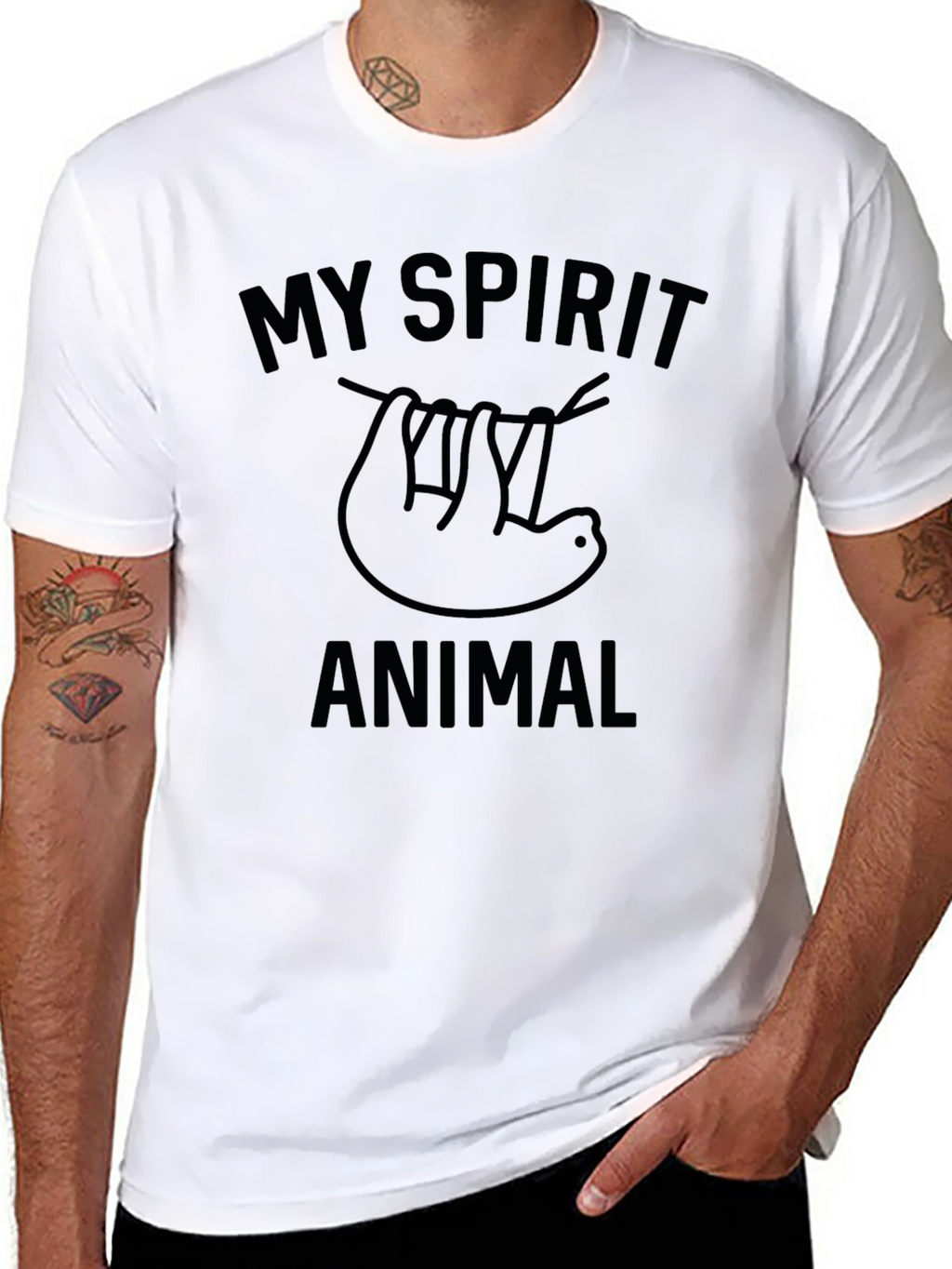 My Spirit Animal Sloth Graphic T-Shirt - Black