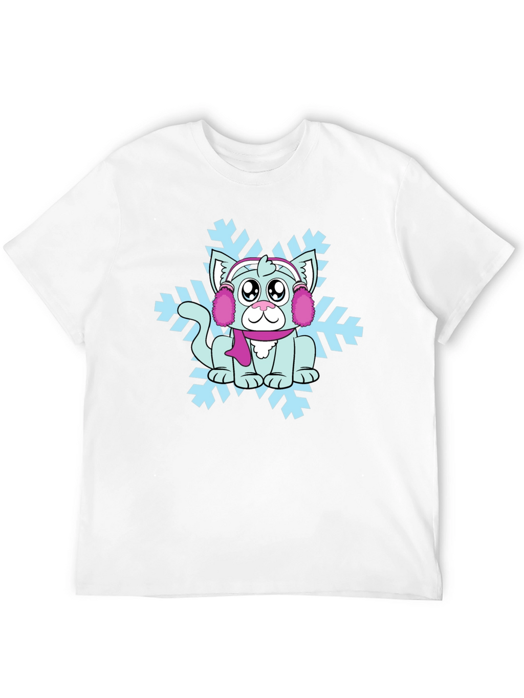Winter Cat Snowflake Graphic Tee