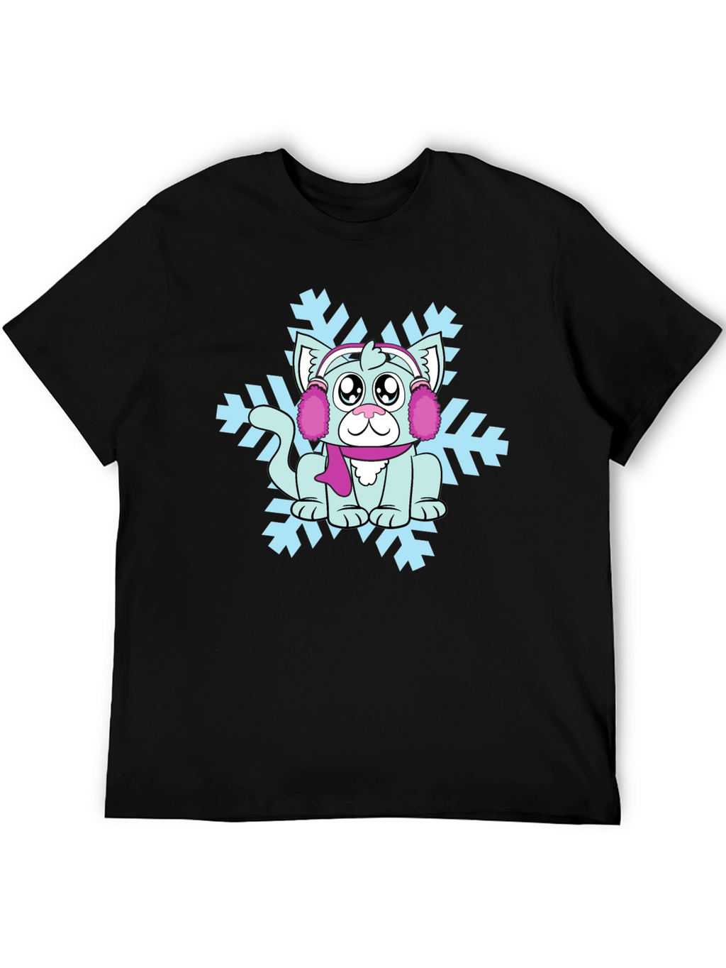 Winter Cat Snowflake Graphic Tee