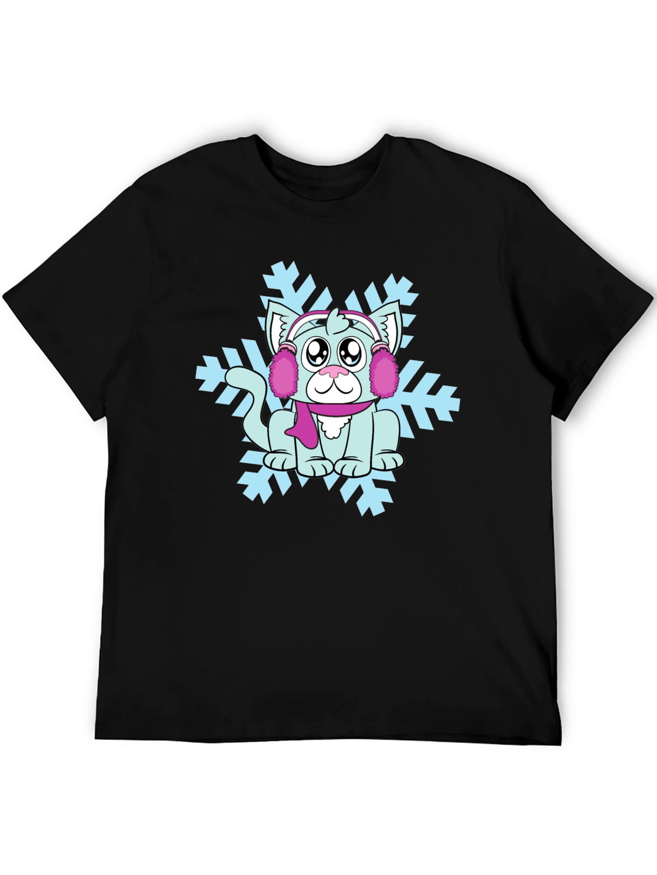 Winter Cat Snowflake Graphic Tee