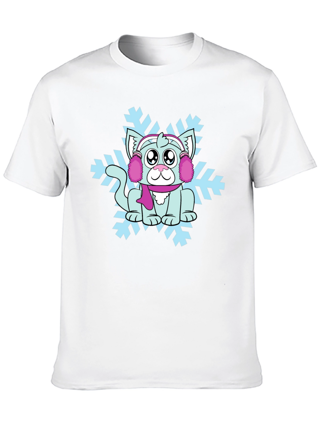 Winter Cat Snowflake Graphic Tee