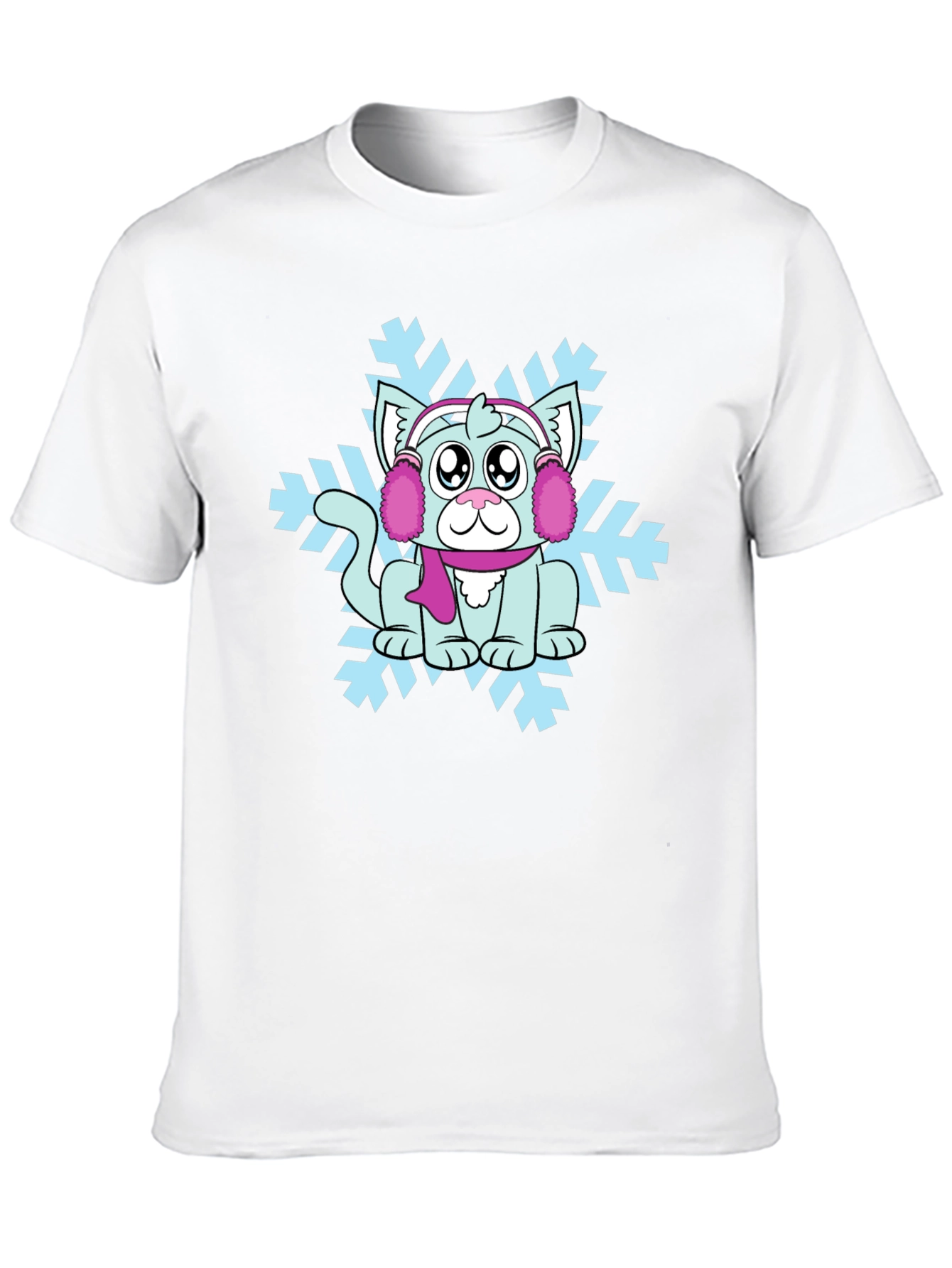 Winter Cat Snowflake Graphic Tee
