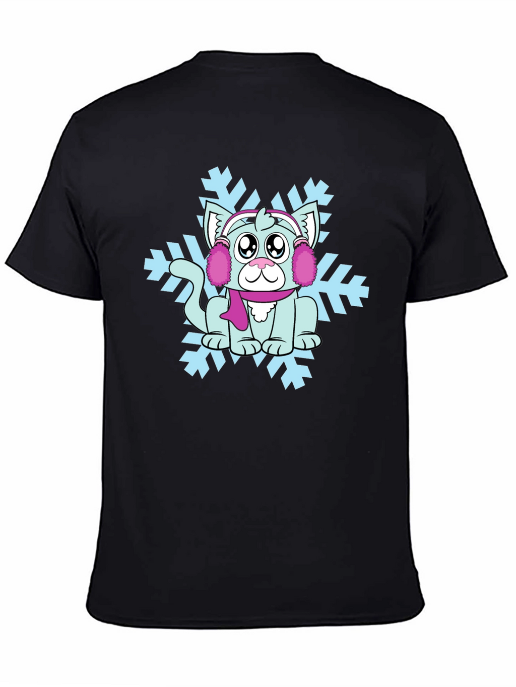 Winter Cat Snowflake Graphic Tee