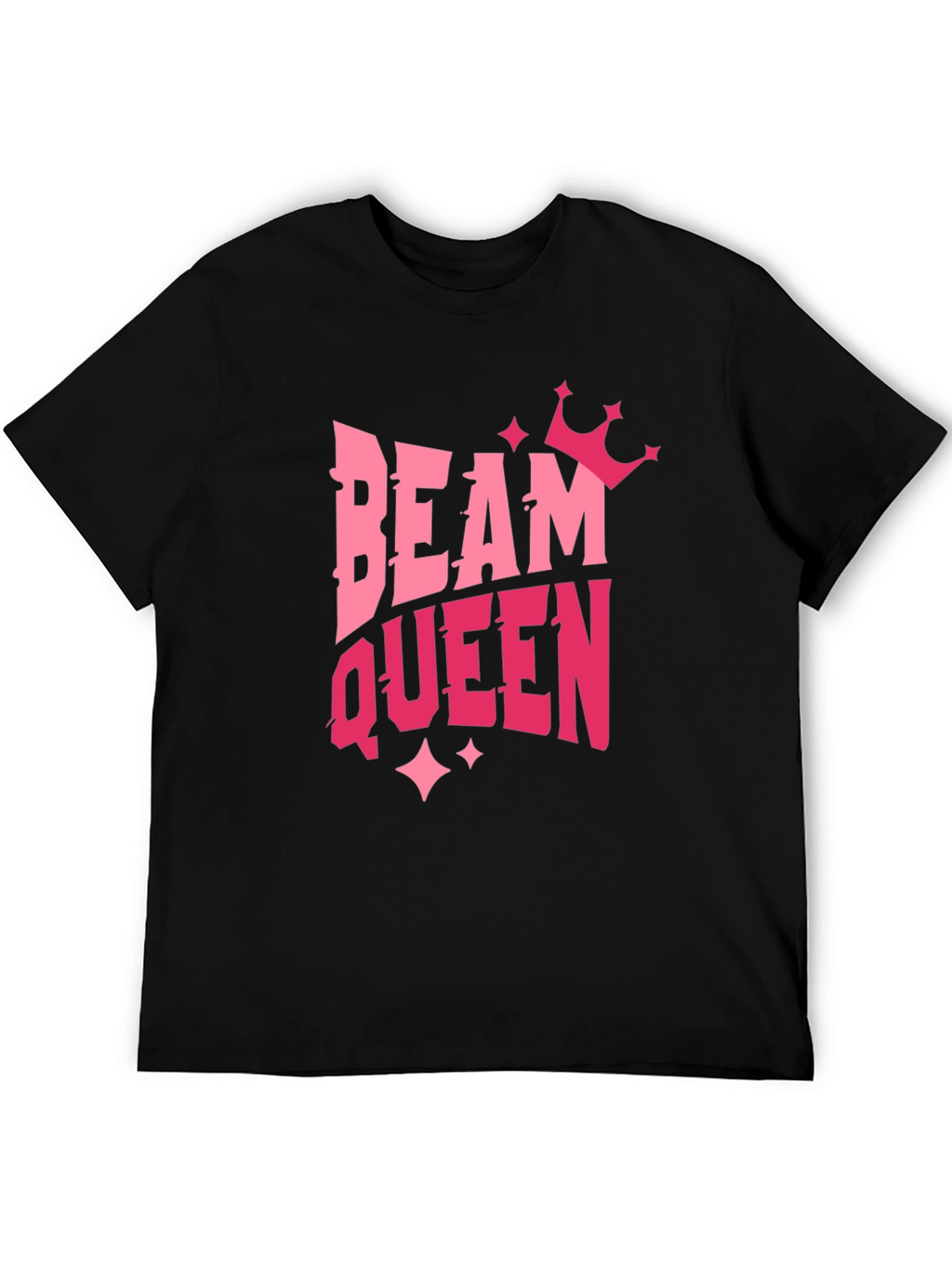 Beam Queen Graphic T-Shirt - Pink Design on Black