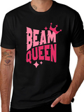 Beam Queen Graphic T-Shirt - Pink Design on Black