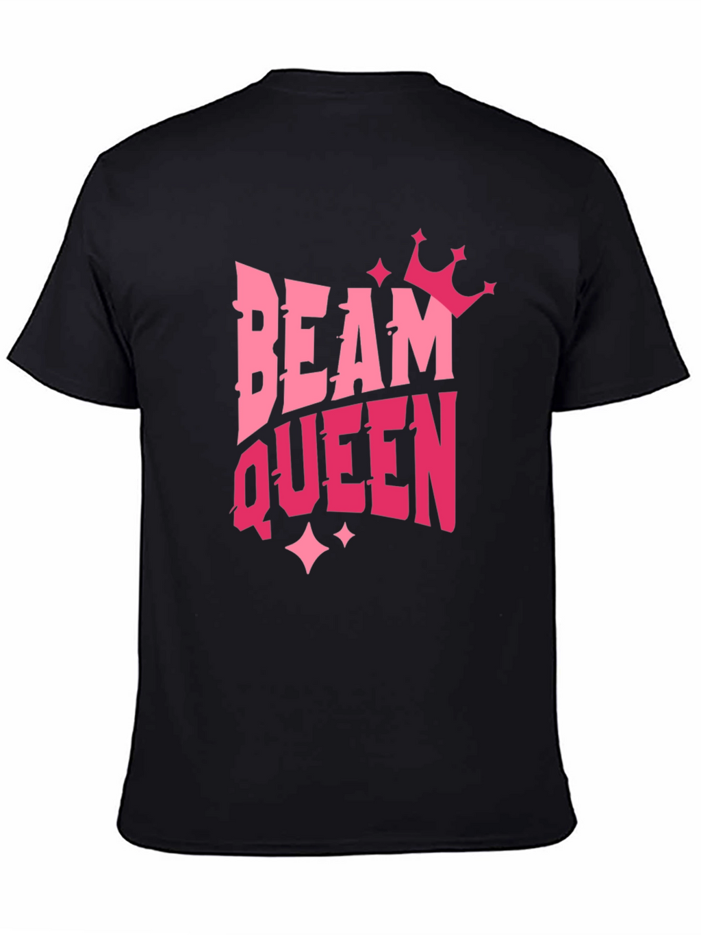 Beam Queen Graphic T-Shirt - Pink Design on Black