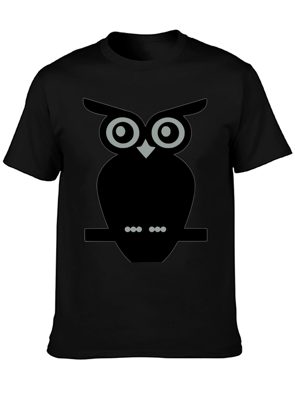 Owl Graphic Tee - Black Cotton Blend T-Shirt