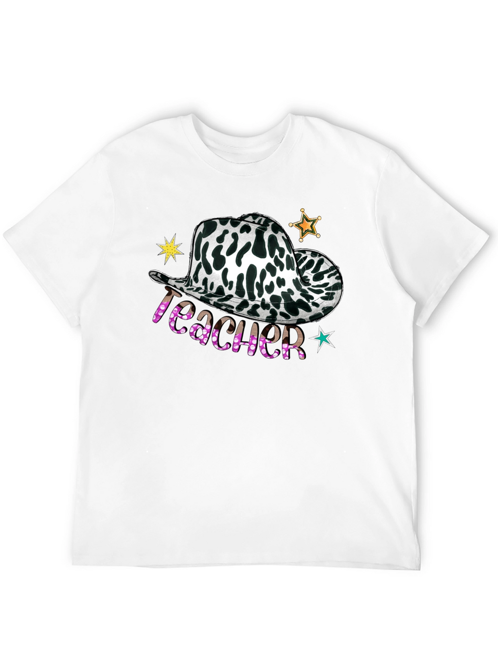 Cow Print Teacher T-Shirt