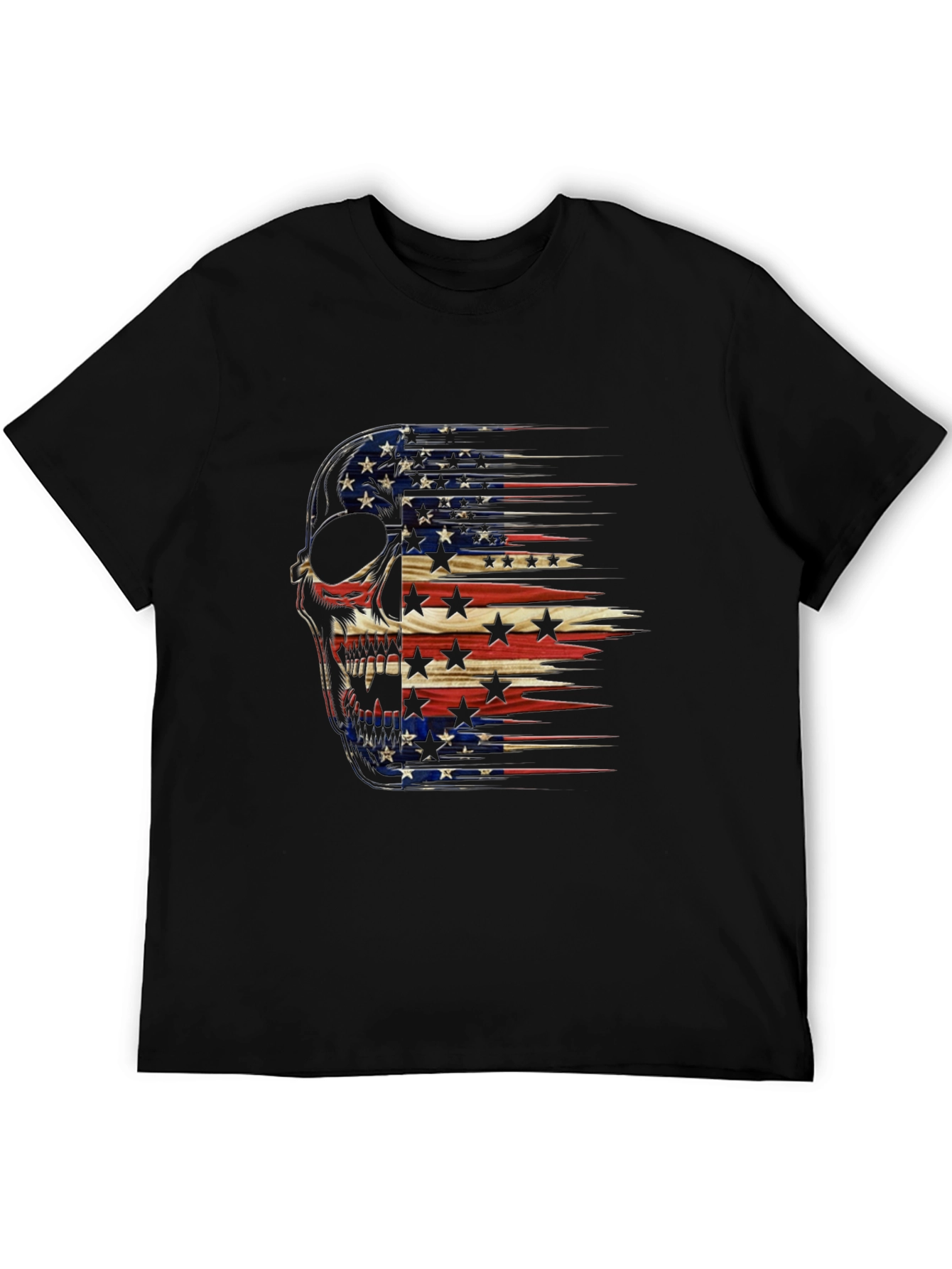 American Flag Skull Graphic T-Shirt
