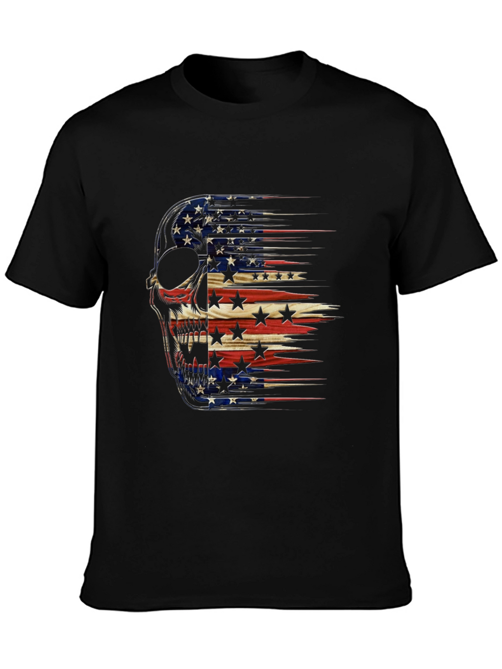 American Flag Skull Graphic T-Shirt