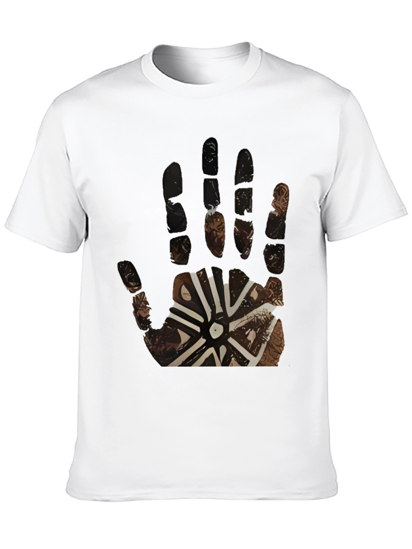 Tribal Hand Print Black Tee
