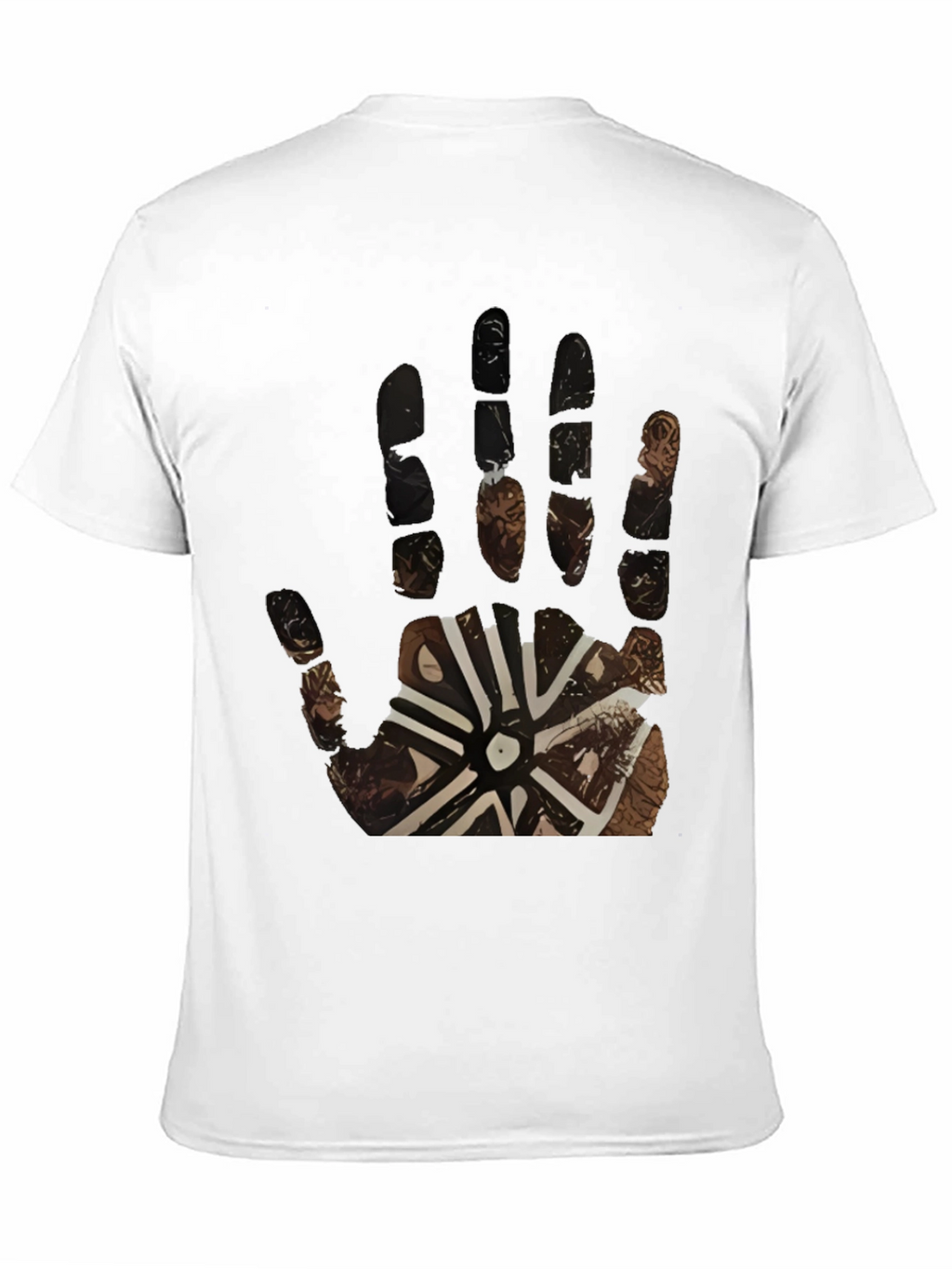 Tribal Hand Print Black Tee